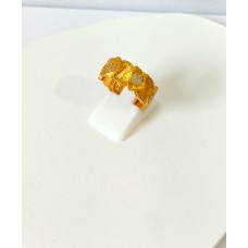 Γυναικείο ασημένιο δαχτυλίδι ανοιχτό επίχρυσο με ζιργκόν (SR42)